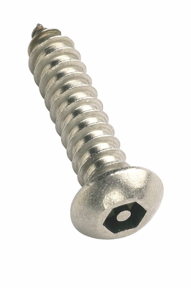 Pin Button Hex Security Screw - Stainless Steel, Available In Various Sizes | Polished Finish, Round Head Shape, High Durability