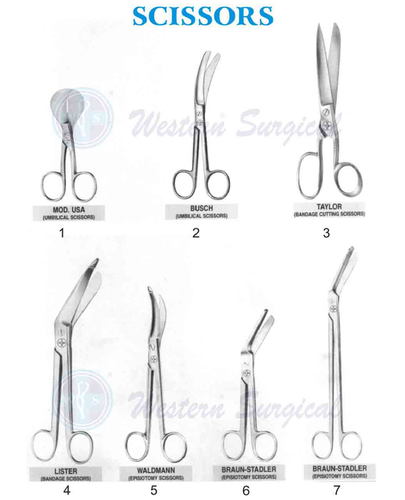Scissors - Stainless Steel, Standard Size, Silver Color | Portable Manual Operation for Hospital Use
