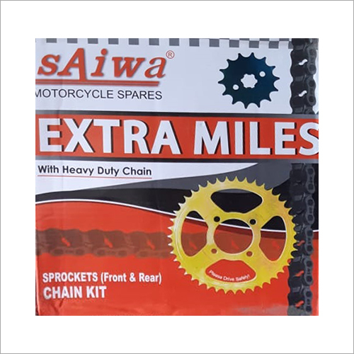 Sprockets Chain Kit - Metal Material | Two-Wheeler Compatibility, Powder Coated Finish, High Dimensional Stability for Long-Lasting Performance