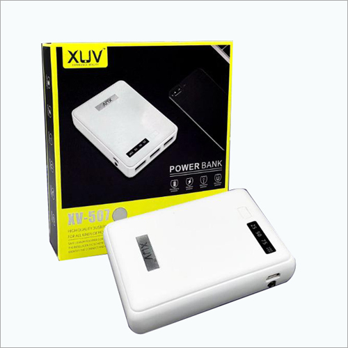 5000 Mah Power Bank - Plastic, Portable Design, White Color | Fast Charging For Two Devices Simultaneously