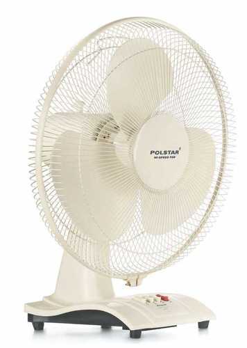 Oscillating Table Fan - Plastic Material, 1900 RPM Speed, Ivory White Color | 3 Blades, Electrical Power Source, 2-Year Warranty
