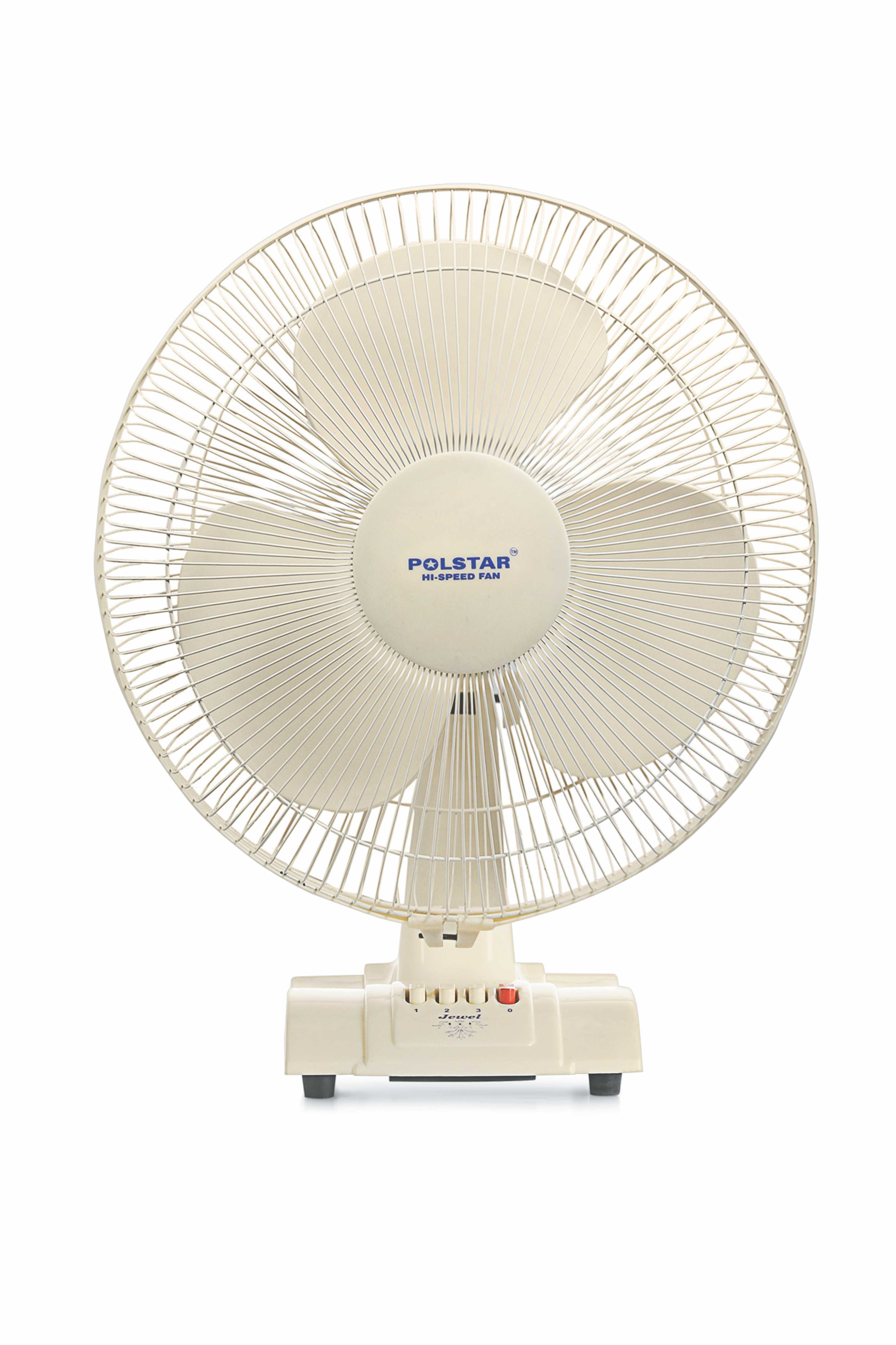 Oscillating Table Fan - Plastic Material, 1900 Rpm Speed, Ivory White Color | 3 Blades, Electrical Power Source, 2-year Warranty