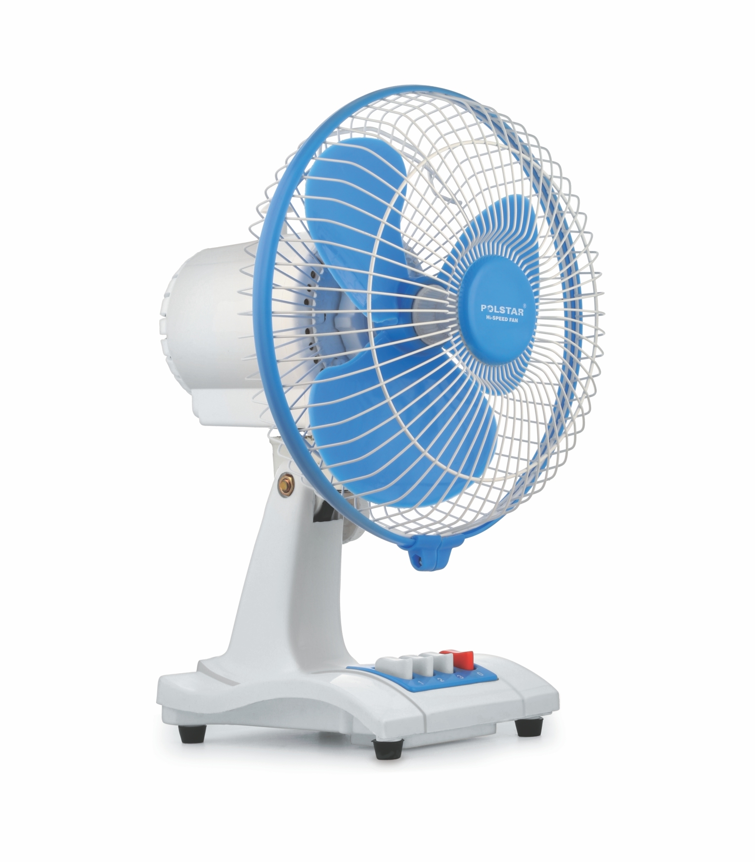 Oscillating Table Fan - Plastic Material, 3 Blades, 2500 Rpm Speed Mode, Ivory, White, Red-black Colors | 210-230v Ac Power Source, 2 Year Warranty