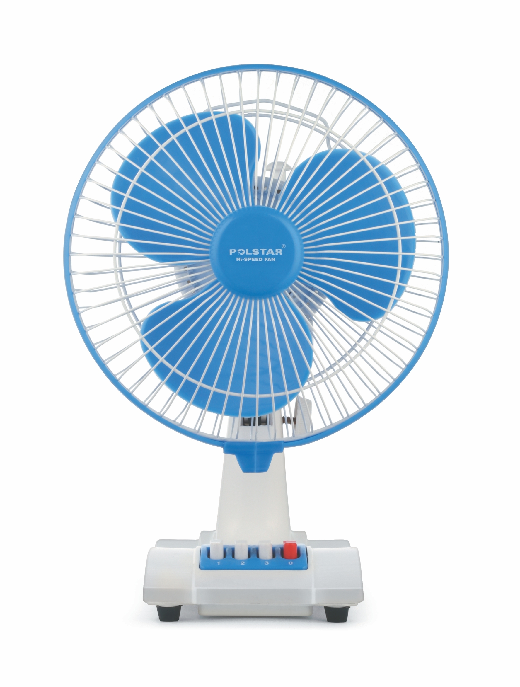 Oscillating Table Fan - Plastic Material, 3 Blades, 2500 Rpm Speed Mode, Ivory, White, Red-black Colors | 210-230v Ac Power Source, 2 Year Warranty