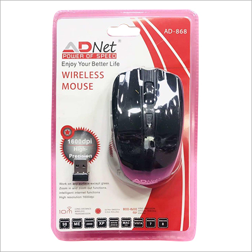 High Precision Wireless Mouse - Black Color | Flexible, Portable Design for Enhanced Productivity and Minimal Clutter in Work Areas