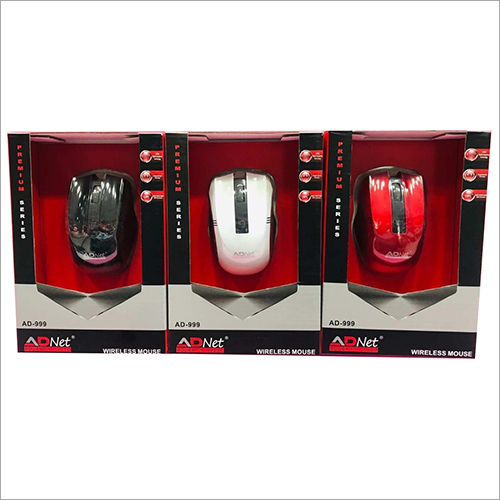Optical Wireless Mouse - Plastic Material, Available in Black, White, Red Colors | Durable Build, New Condition, Ergonomic Design