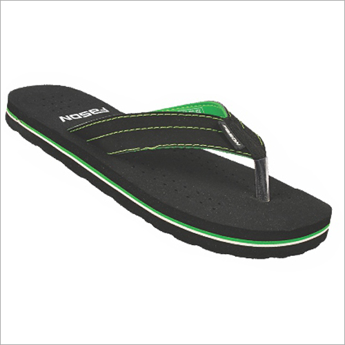 6x9 Inch Mens Black And Green Fancy Slippers - Multicolour, All Sizes Available | Suitable for Rainy, Spring, Summer and Winter Seasons