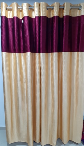 Long Crush Patchwork Curtain - 2m Length, 48in Width | Multi-Color Dyed Fabric, Suitable for Houses & Offices, Plain Style