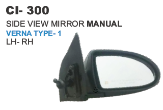 Side View Mirror - Manual, Verna Type-1 L/r For 4 Wheeler | Warranty Included, Durable Design