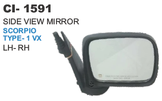 साइड व्यू मिरर स्कॉर्पियो टाइप 1 Vx L/R वाहन का प्रकार: 4 व्हीलर
