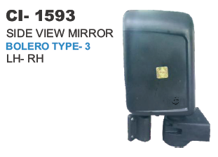 Side View Mirror Bolero Type-3 L/r - 4 Wheeler Compatibility | Warranty Included, Durable Design, Enhanced Visibility