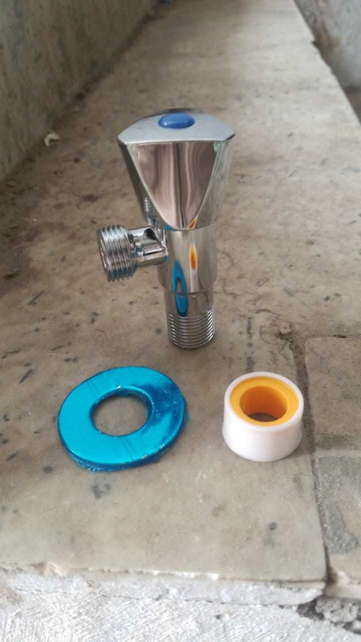 Imported Angle Valve - Stainless Steel, 15mm Size | Manual Operation, Wall Mounted, Flanged, Chrome Finish, Suitable For Plumbing Applications