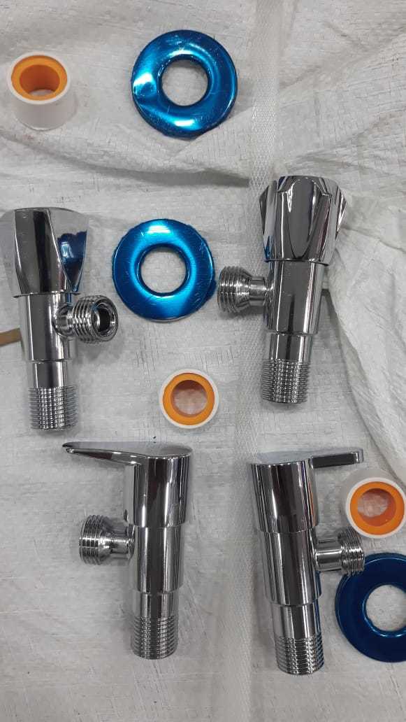 Imported Angle Valve - Stainless Steel, 15mm Size | Manual Operation, Wall Mounted, Flanged, Chrome Finish, Suitable For Plumbing Applications