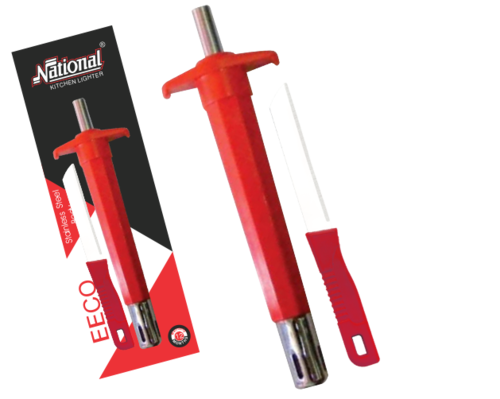 Eeco Gas Lighter With SS Knife - Stainless Steel, Standard Size, Multiple Colors | Gas Lighter Functionality, Durable Metal Construction