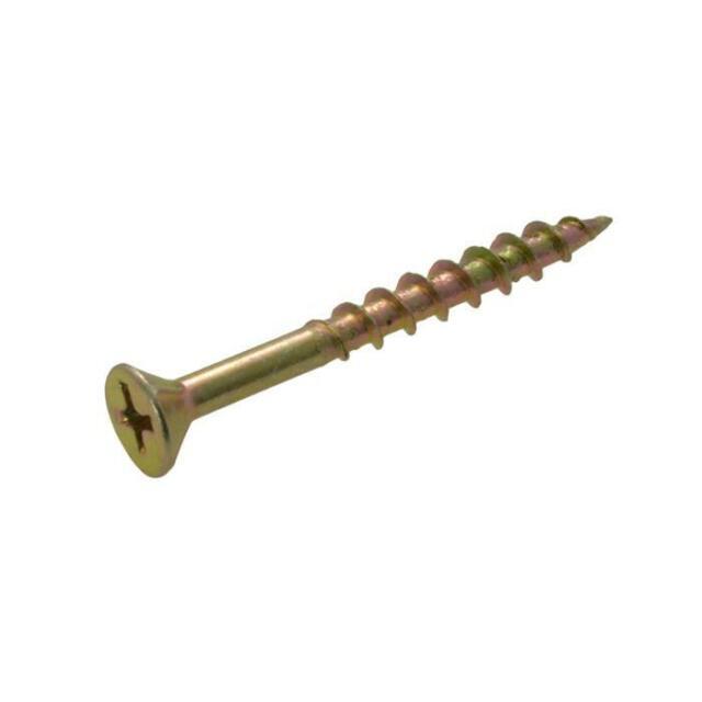 Chipboard Wood Screws - Carbon Steel, Available In All Sizes, Yellow Zinc Plated Finish | Versatile Fastening Solution For Industrial Use