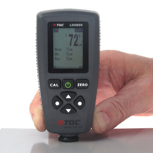 Coating Thickness Gauge - Plastic, 100x50x20 mm, Black | Digital Display, ±2% Accuracy, 0-1000µm Measurement Range, Battery Powered