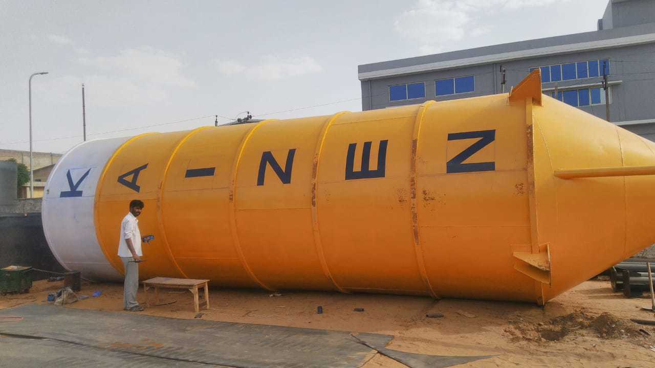 Cement Storage Silo - Steel, 10-50 Meters Height, 5-20 Meters Diameter | 100-1000 Tons Capacity, Cylindrical Shape, Concrete Foundation, Ladder, Platform, Safety Railing