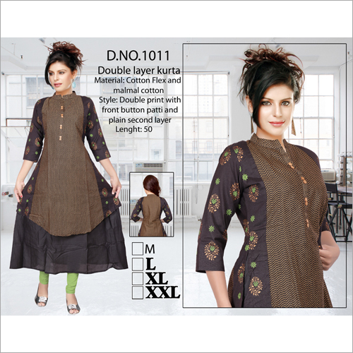 Washable Ladies Double Layer Kurti