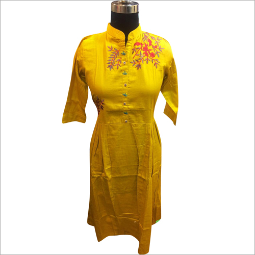 Ladies Fancy Kurti - Cotton Blend, Size XL, S, M, L | Casual Wear for Summer, Winter, Rainy Seasons - Washable