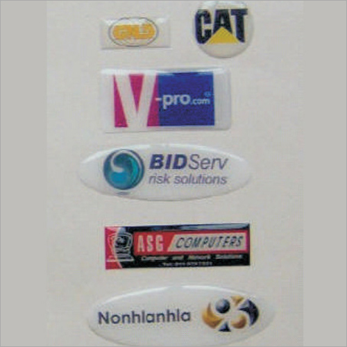 Dome Label - Plastic Material, Customizable Size & Shape, Multicolor Design | Durable, Moisture-Proof Adhesive Sticker for Product Branding