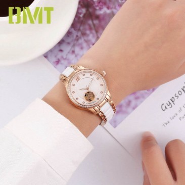 Vt-ss3693 High End Steel Ceramic Bracelet Mechanical Women Watch