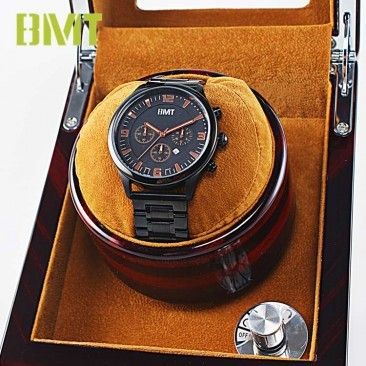 Vt-ww1205 Luxury Sandal Wood Suede Leather Lining 1+0 Automatic Watch Winder For Single Watch