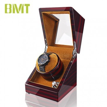 Vt-ww1205 Luxury Sandal Wood Suede Leather Lining 1+0 Automatic Watch Winder For Single Watch