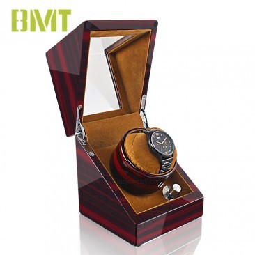 Vt-ww1205 Luxury Sandal Wood Suede Leather Lining 1+0 Automatic Watch Winder For Single Watch