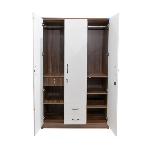White Modular Wooden Sliding Wardrobe