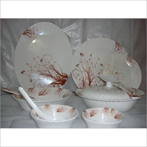White Color Melamine Opal Dinner Set