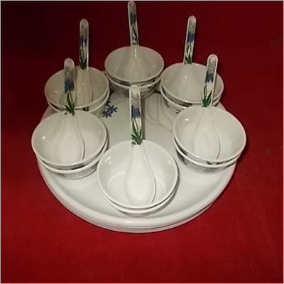 Floral Design Melamine Round Dinner Set