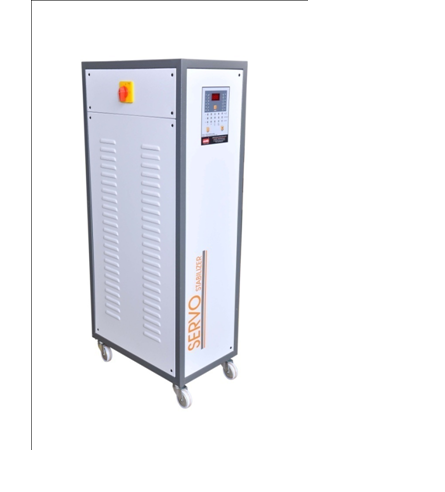 15 KVA Adroit Make Three Phase Air Cooled Servo Stabilizer - 530x380x1140 mm, 98% Efficiency, Micro Controller Based, Overload Protection, 12 Months Warranty