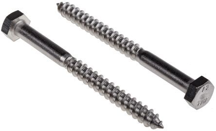 Hex Wood Screw Din 571 - Carbon Steel, All Size Available, Yellow Zinc Plated | Hex Head Type, High Tenacity & Shear Strength, Rust Proof