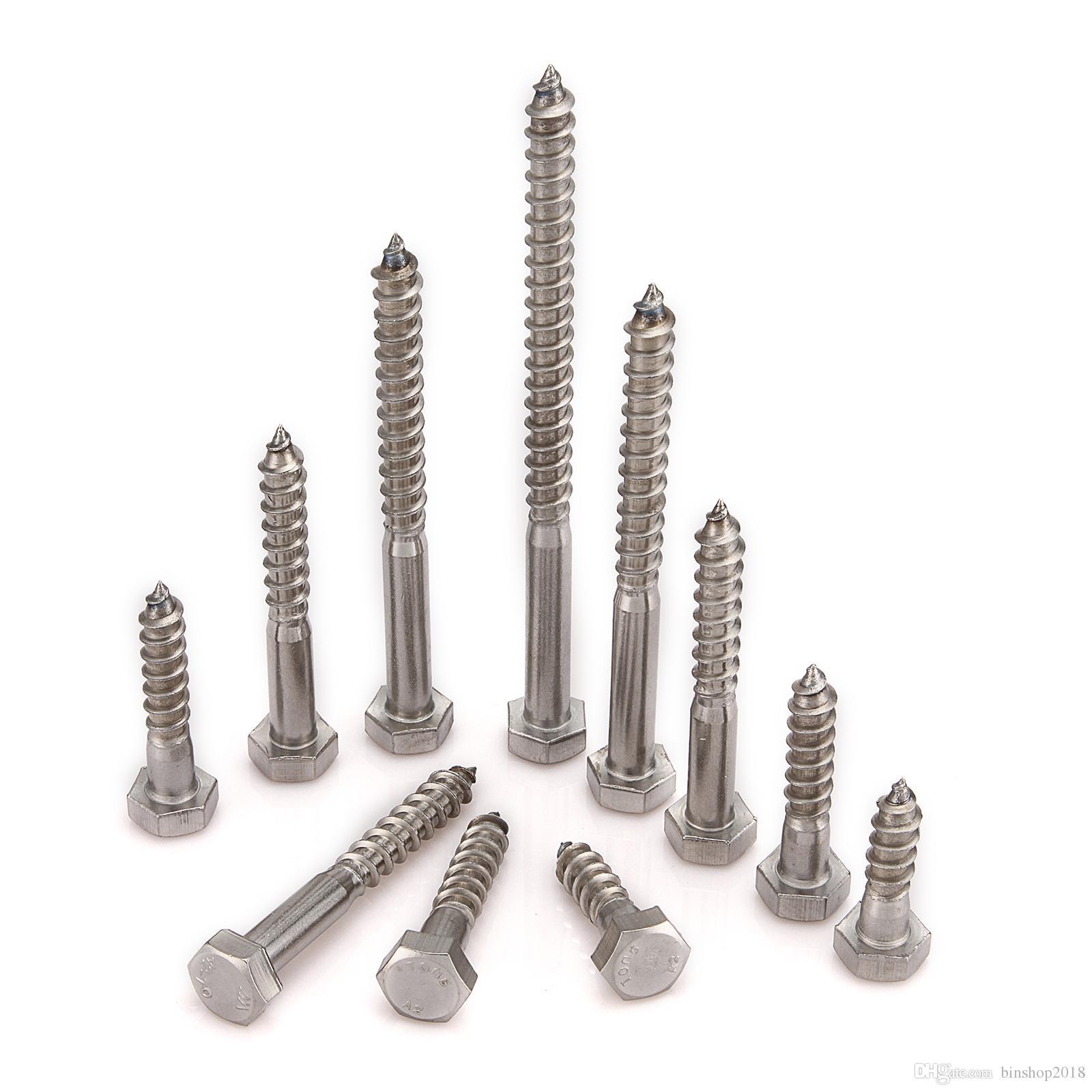 Hex Wood Screw Din 571 - Carbon Steel, All Size Available, Yellow Zinc Plated | Hex Head Type, High Tenacity & Shear Strength, Rust Proof