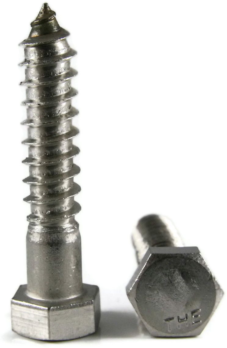 Hex Wood Screw Din 571 - Carbon Steel, All Size Available, Yellow Zinc Plated | Hex Head Type, High Tenacity & Shear Strength, Rust Proof