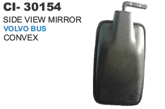 Side View Mirror Volvo Bus Convex L/r - Durable Glass, Standard Size, Black Finish | Vehicle Type: 4 Wheeler, Warranty Included