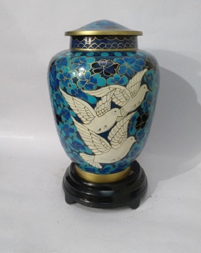 Multi-color Manufacturer Of Praying Cloisonne Urn