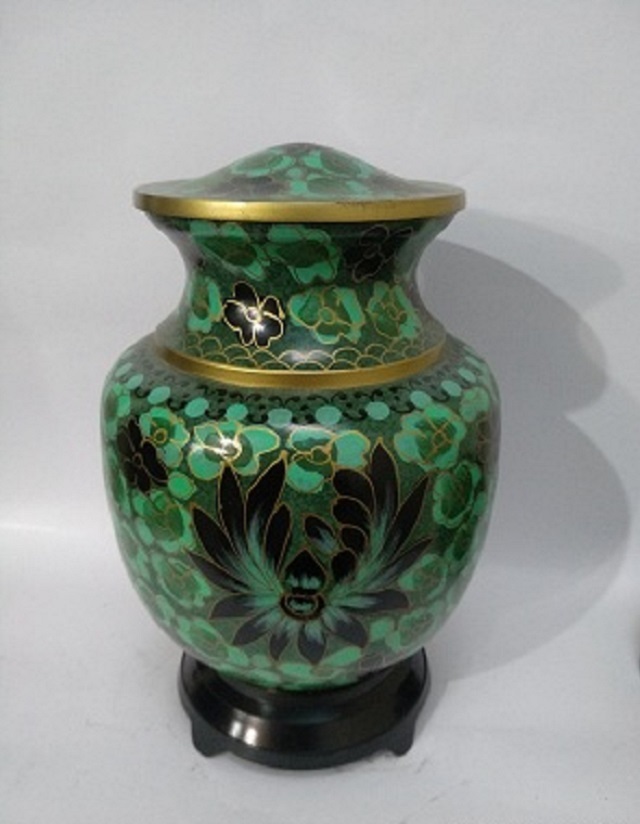 Multi-color Manufacturer Of Praying Cloisonne Urn