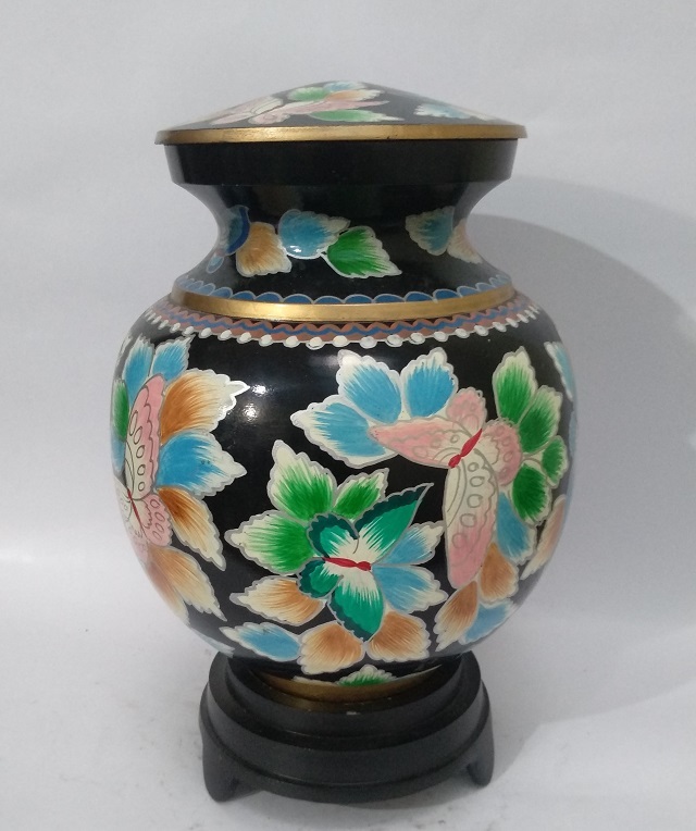 Multi-color Manufacturer Of Praying Cloisonne Urn