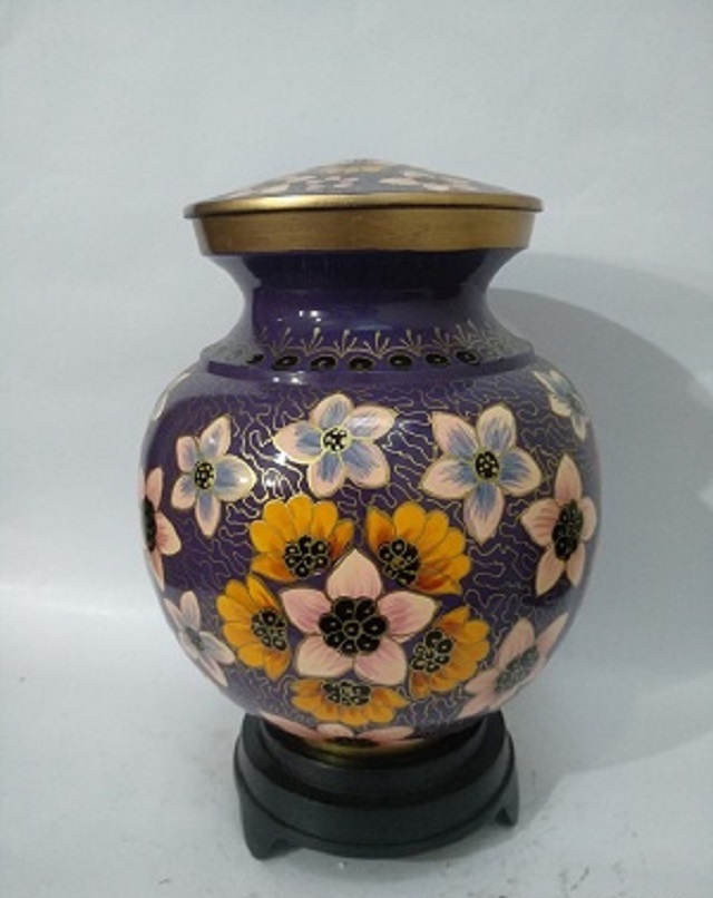 Multi-color Hand Painted Cloisonne Urn