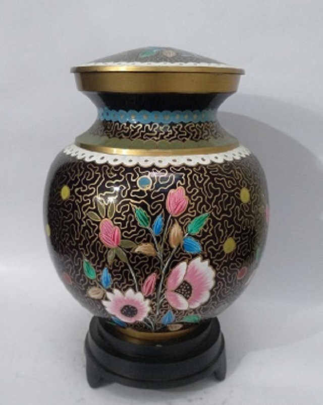 Multi-color Hand Painted Cloisonne Urn