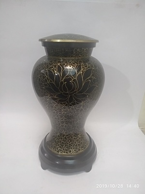 Painting Etienne Cloisonne Metal Urn- Black