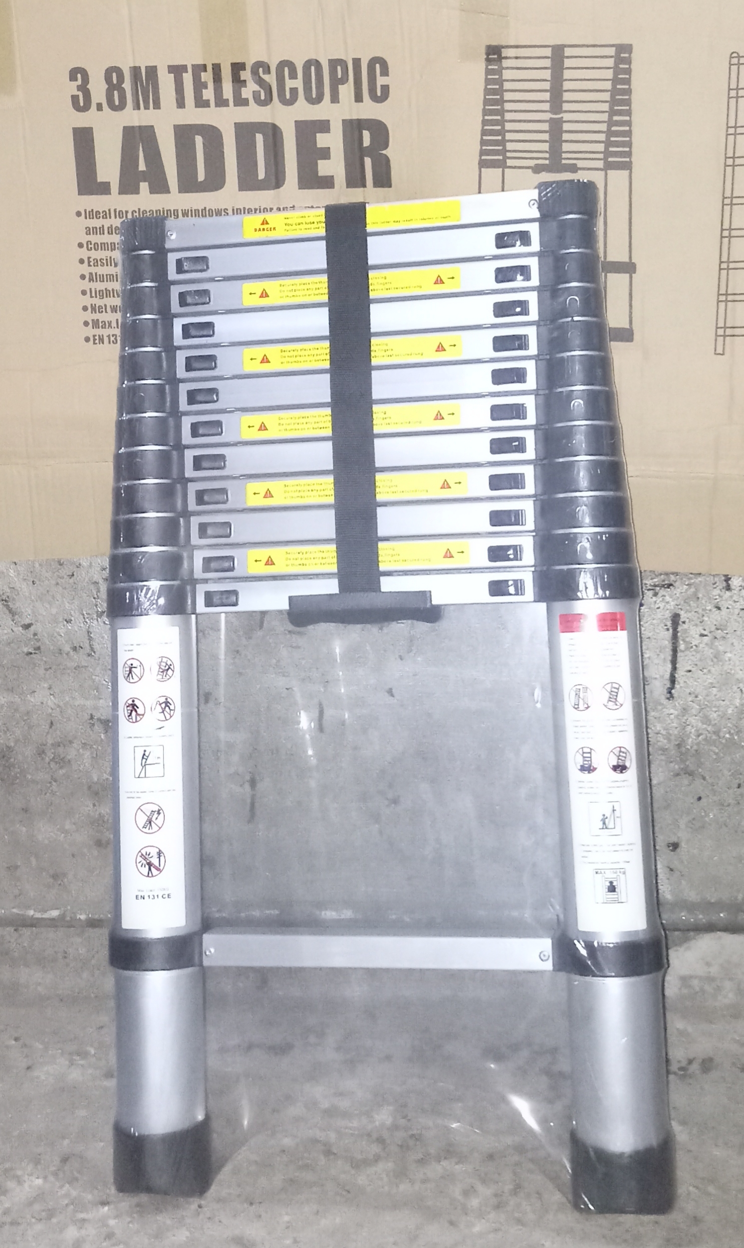 Telescopic Ladder - Aluminium, 8 To 16.5 Feet | Lightweight, Portable, Easy To Store And Use