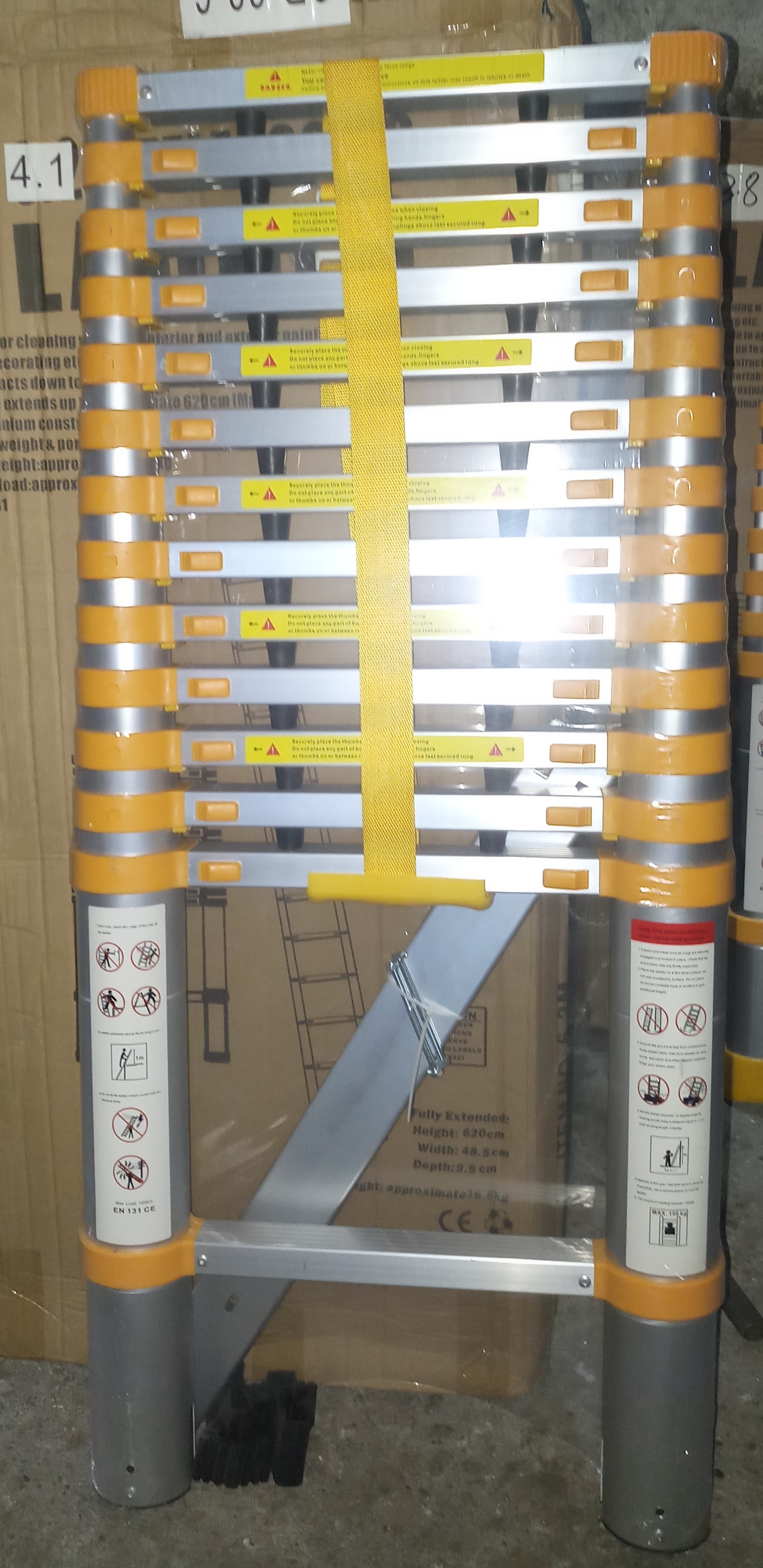 Telescopic Ladder - Aluminium, 8 To 16.5 Feet | Lightweight, Portable, Easy To Store And Use