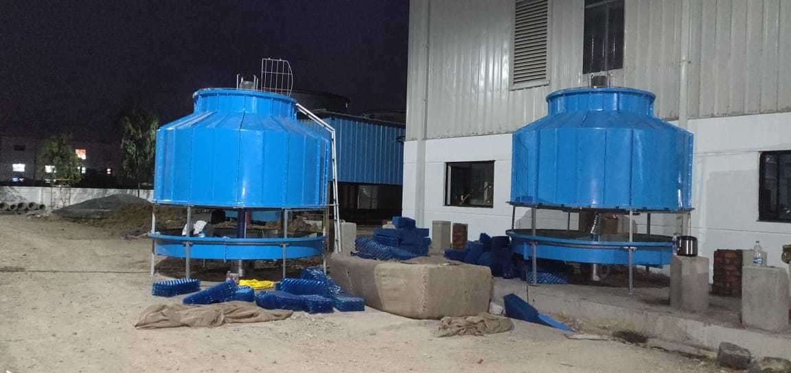 Blue Cooling Tower