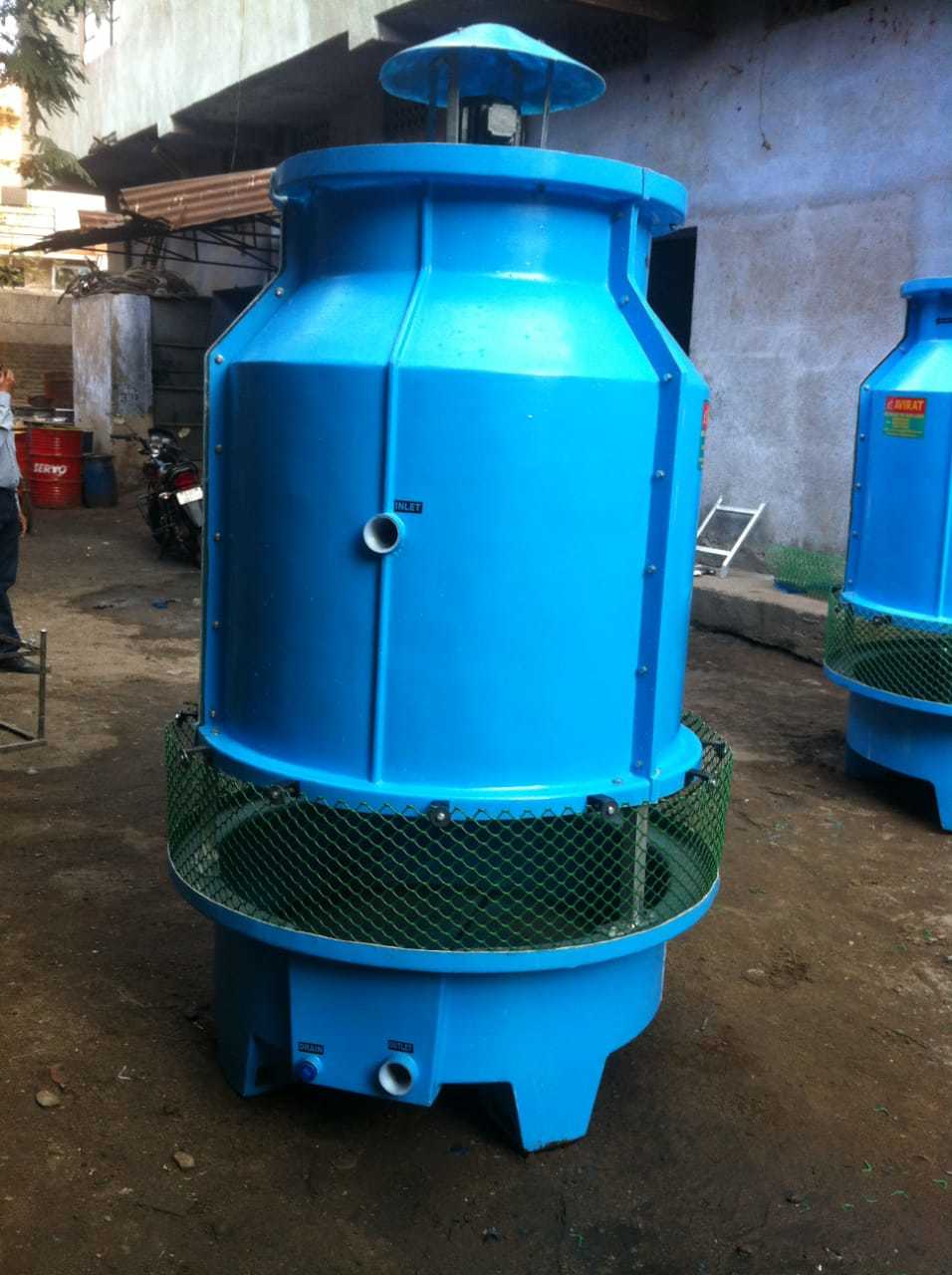Blue Cooling Tower