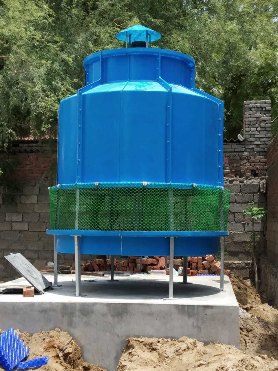 Blue Cooling Tower