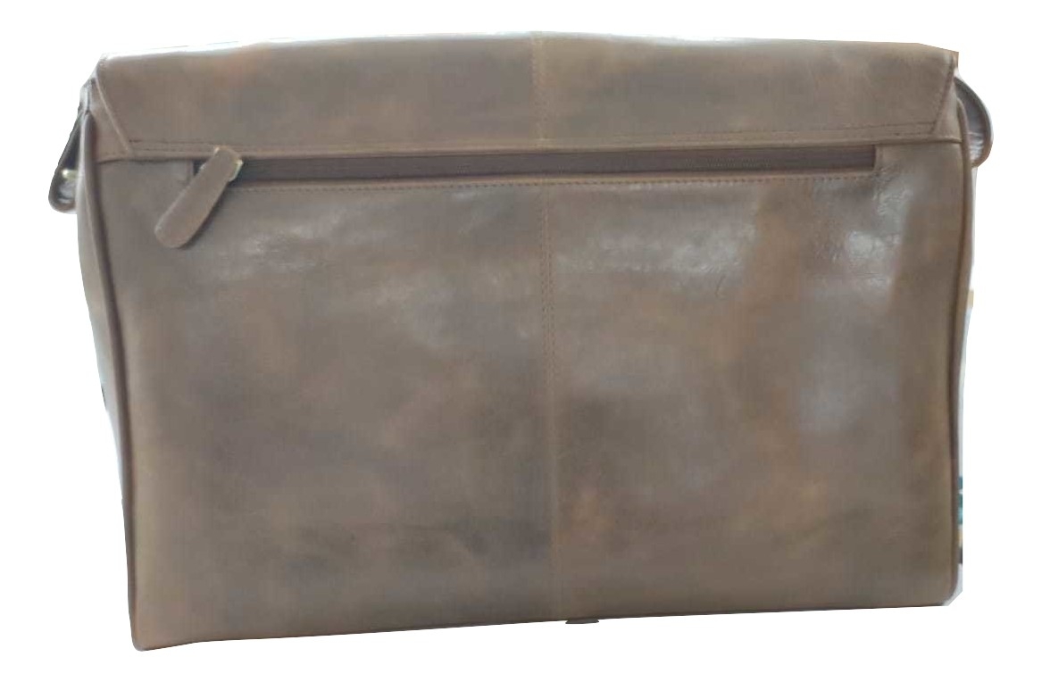 Brown Genuine Leather Travel Bag