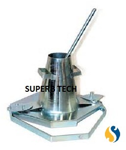 Slump Test Apparatus - Stainless Steel, 20cm Dia Base X 30cm Height, White-blue | Manual Operation, Lab Experiment, Easy Transport With Base Plate Handle