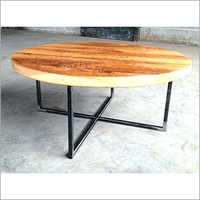 शीशम की लकड़ी की गोल कॉफी टेबल